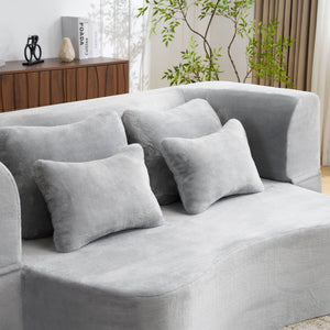 Modern Floor Sofa With 4 Pillows