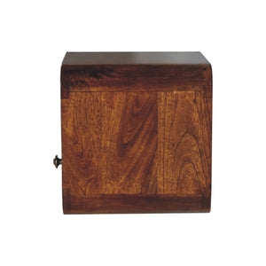 Extra Mini Wall-Mounted Curved Chestnut Nightstand