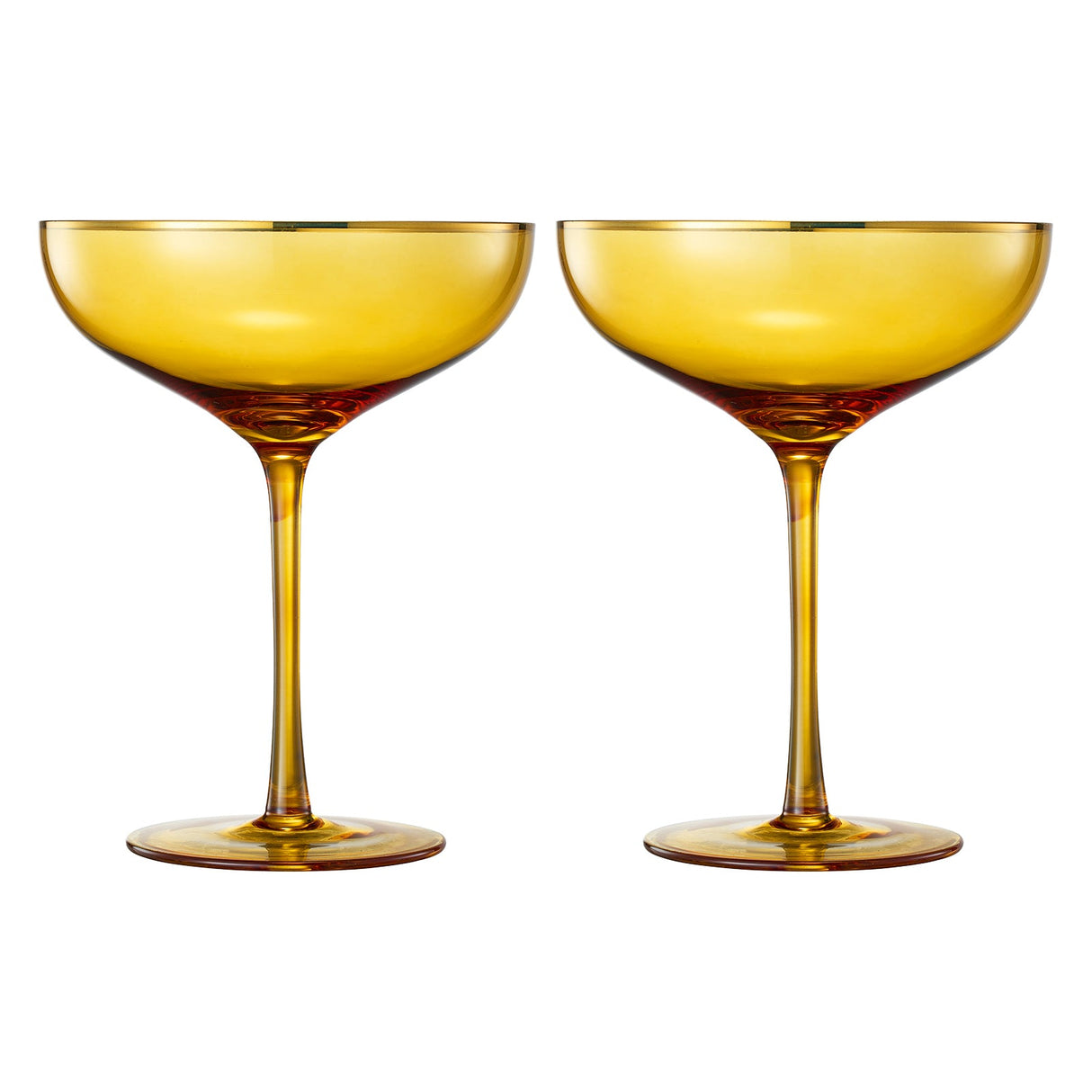 Palazzo Champagne Coupe, Cocktail Glassware, Set of 2, Yellow