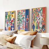 Modern Colorful Floral Matisse Wall Art Set