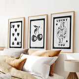 Black and White 8 Ball Cherry Art Set of 3 Prints