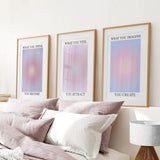 Trendy Spiritual Aura Energy Set of 3 Prints