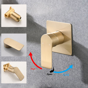 Modern Stainless Steel Waterfall Bathroom Sink Faucet With Single Handle Wall Mount
