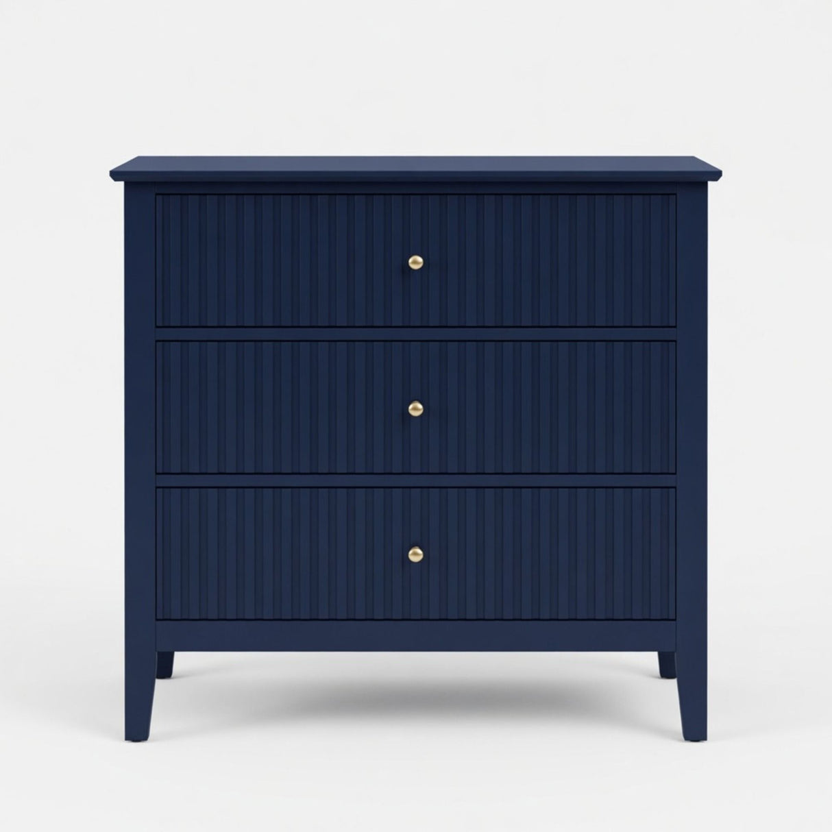 Fluted 3 Drawer Nightstand With Soft Close Slides