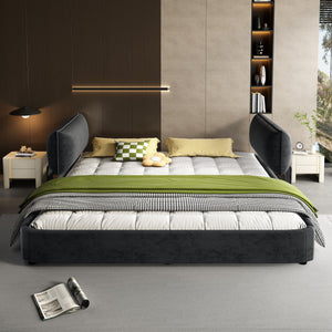 Cloud Bed Frame With Oversized Padded Movable Headboard