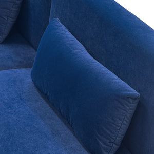 Royal Blue Velvet 2-Piece Sofa Set