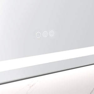 48" x 32" LED Bathroom Mirror with Front and Backlight