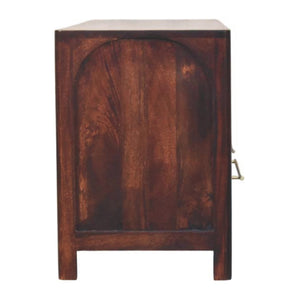 Solid Wood Arched Edge 2 Drawer Media Unit