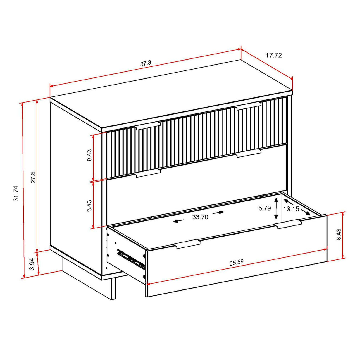 Granville - Dresser With 3 Drawers