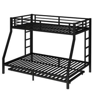 Twin Over Full Metal Bunk Bed with Twin Size Trundle