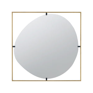 Poppy Mirror With Metal Frame Contemporary Design For Bathroom, Entryway Wall Decor