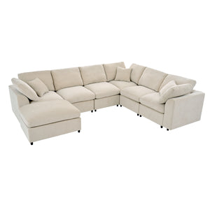 U_Style 120.8" Extra Large 7-Seater Modular Sectional Sofa