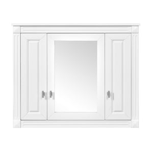 Wall Mounted Bathroom Cabinet With Mirror And 5 Shelves, Rectangular Design