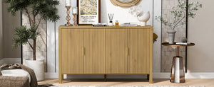 U_STYLE Modern 57.5" Stripe Door Storage Cabinet