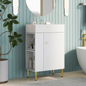 Bathroom Vanity, Combo Cabinet, Bathroom Storage Cabinet, Single Ceramic Sink