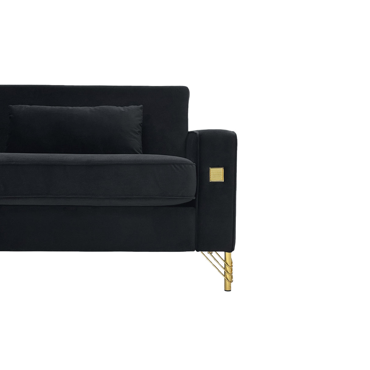 Black Velvet 2-Piece Sofa Set