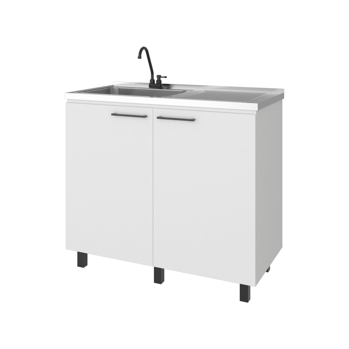 Gold Utility Sink Cabinet with 2 Doors and 3 Shelves