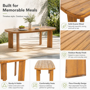 7-Piece Acacia Wood Outdoor Dining Set