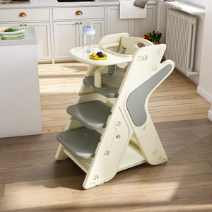 Multifunctional Growing Up Dining Chair With Adjustable Height And 5 Point Seat Belts