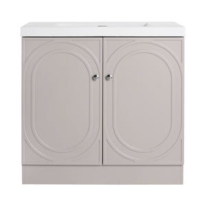 Contemporary Freestanding Bathroom Vanity With Resin Sink & Soft-Close Cabinet Doors