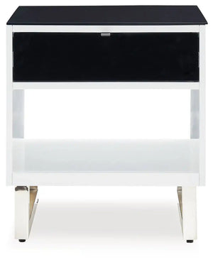 Gardoni - Rectangular End Table - White / Black - Best Buy Furniture