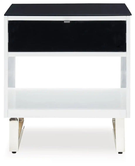 Gardoni - Rectangular End Table - White / Black - Best Buy Furniture