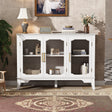 Storage-Cabinet,-3-Doors,-Stylish-Style,-White-Buffets-&-Sideboards