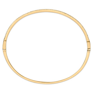14K Yellow Gold 1/3 Cttw Diamond Half Eternity Bangle Bracelet (I-J Color, I2-I3 Clarity) - 7.75" Inches