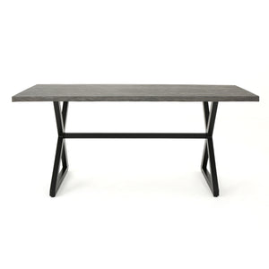 Rolando Outdoor Aluminum Dining Table with Steel Frame