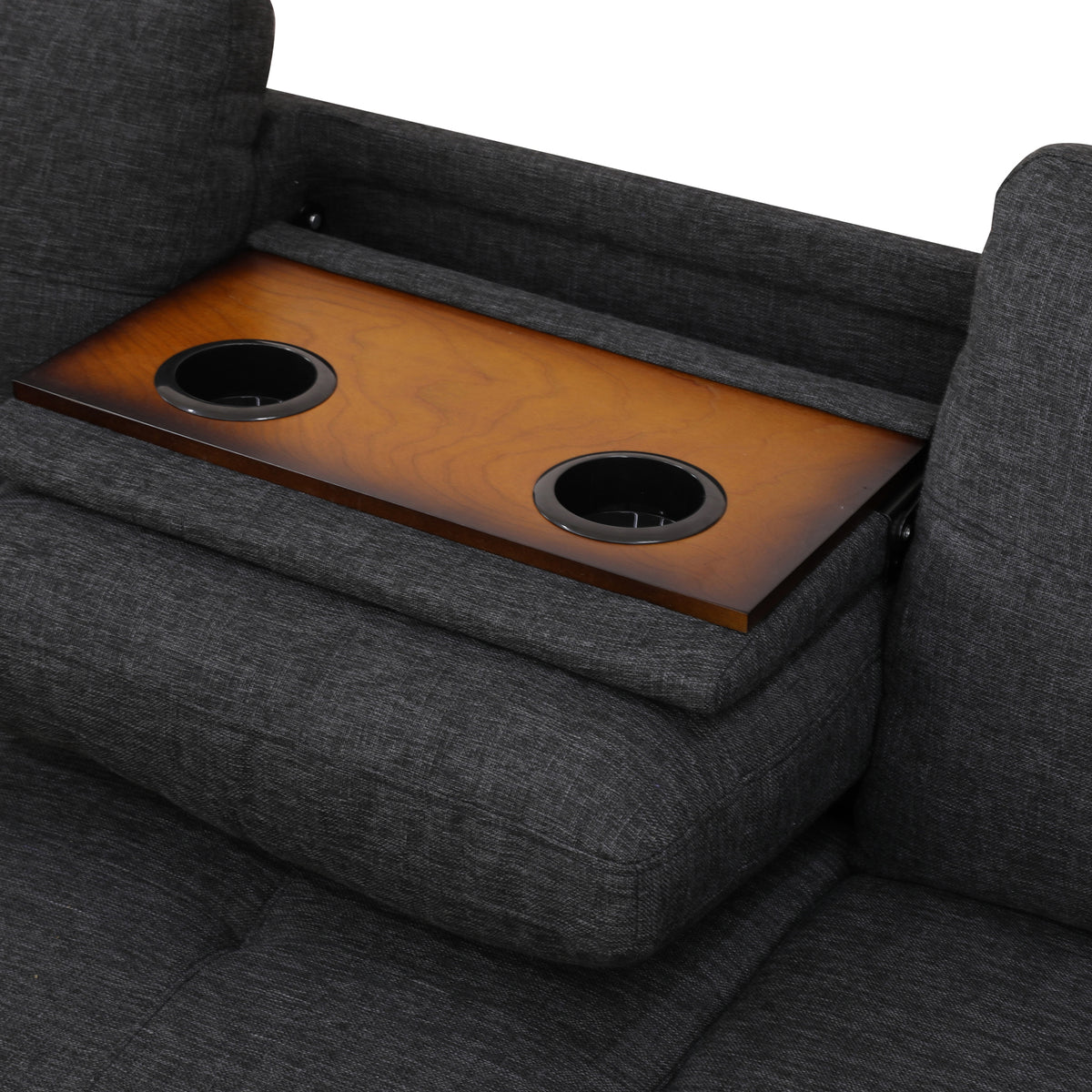 Reversible L-Shaped Sectional Couch with Storage Ottoman, Tufted