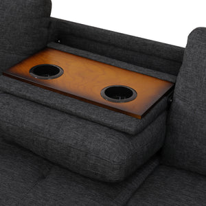 Reversible L-Shaped Sectional Couch with Storage Ottoman, Tufted