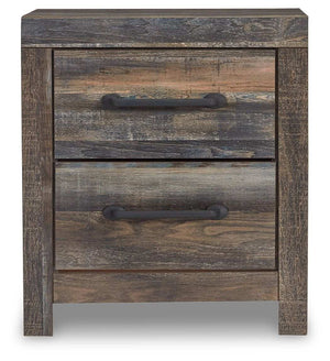 Drystan - Two Drawer Night Stand - Brown / Beige - Best Buy Furniture