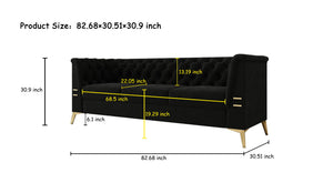 Luxurious Sofa With Legs, Modern Chesterfield Design, Tufted Upholstery, 3 Seat Couch For Living Room And Office
