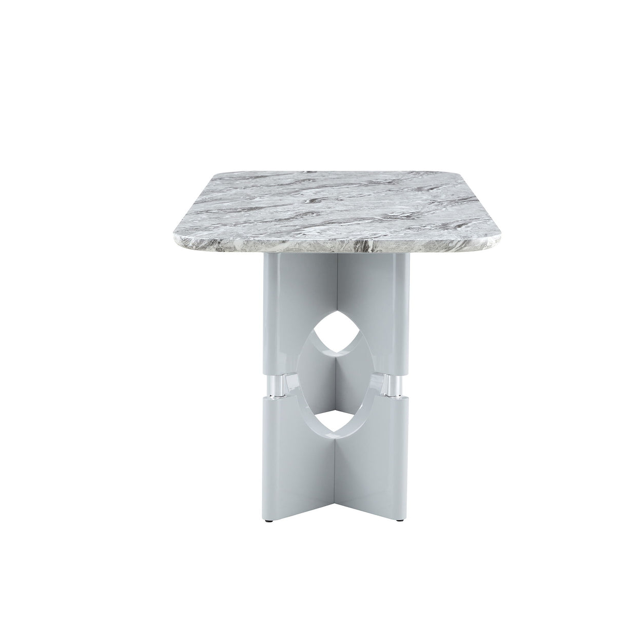 Modern Dining Table With Sleek Hollow-Out Frame And Accents
