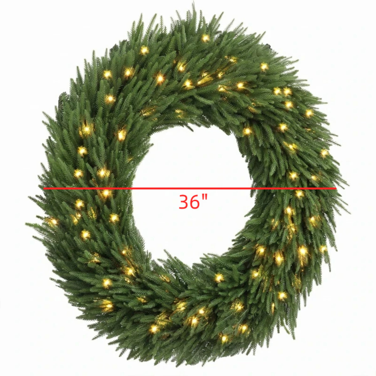 36-Inch Pre-Lit Christmas Wreath