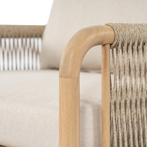 Casper Outdoor Club Chair Acacia Wood and Woven Rope