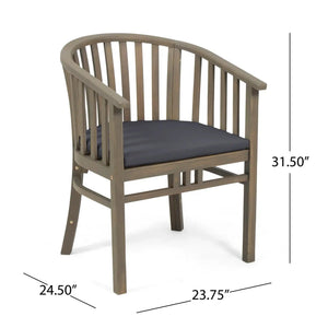 Outdoor Wooden Dining Chairs With Cushions (Set of 2) - Best Buy Furniture