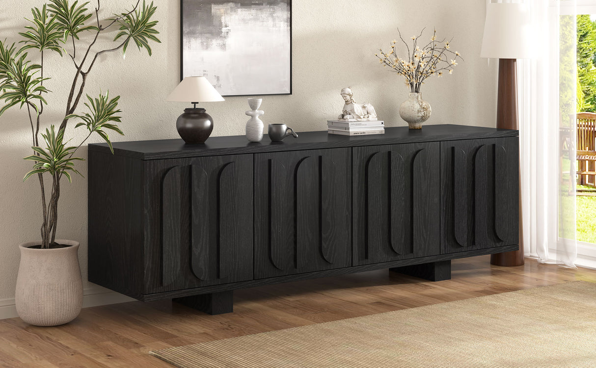 Vibe Haus 63'' Farmhouse TV Stand for TVs up to 75 Inches