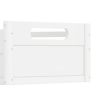 Twin Size Floor Platform Bed with Full-Length Guardrails
