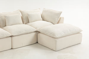 129.8" Width Cloud Couch Oversized Modular Sectional Sofa