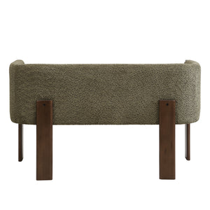 48.5" Upholstered Solid Loveseat (Walnut+Green)
