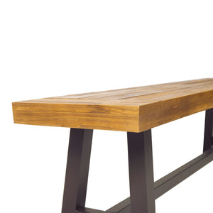 Tranquilizer - Outdoor Acacia Wood Bench With Slat Panel Design