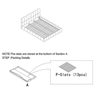 Modern Platform Bed Frame With Thick Fabric