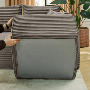 115" Comfy U-Shaped Sectional Modern Boneless Corduroy Couch