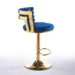Modern Bar Chair With Iron Tube Legs, Soft Cushions And Comfortable Backrest (Set of 2)