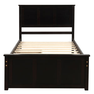 Platform Storage Bed With 2 Wheel Base Drawers