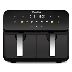 10QT Dual Air Fryer with 2 × 5QT Double Basket and SyncCook