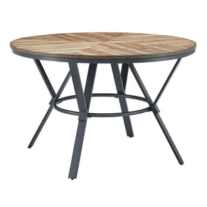 Modern Style Indoor Dining Round Table With Metal Legs - Light Birch - Best Buy Furniture