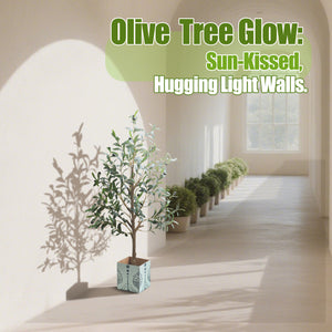 Artificial Olive Tree with Water Droplets
