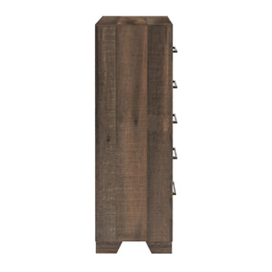 5 Drawer Chest With Casual Style - Brown